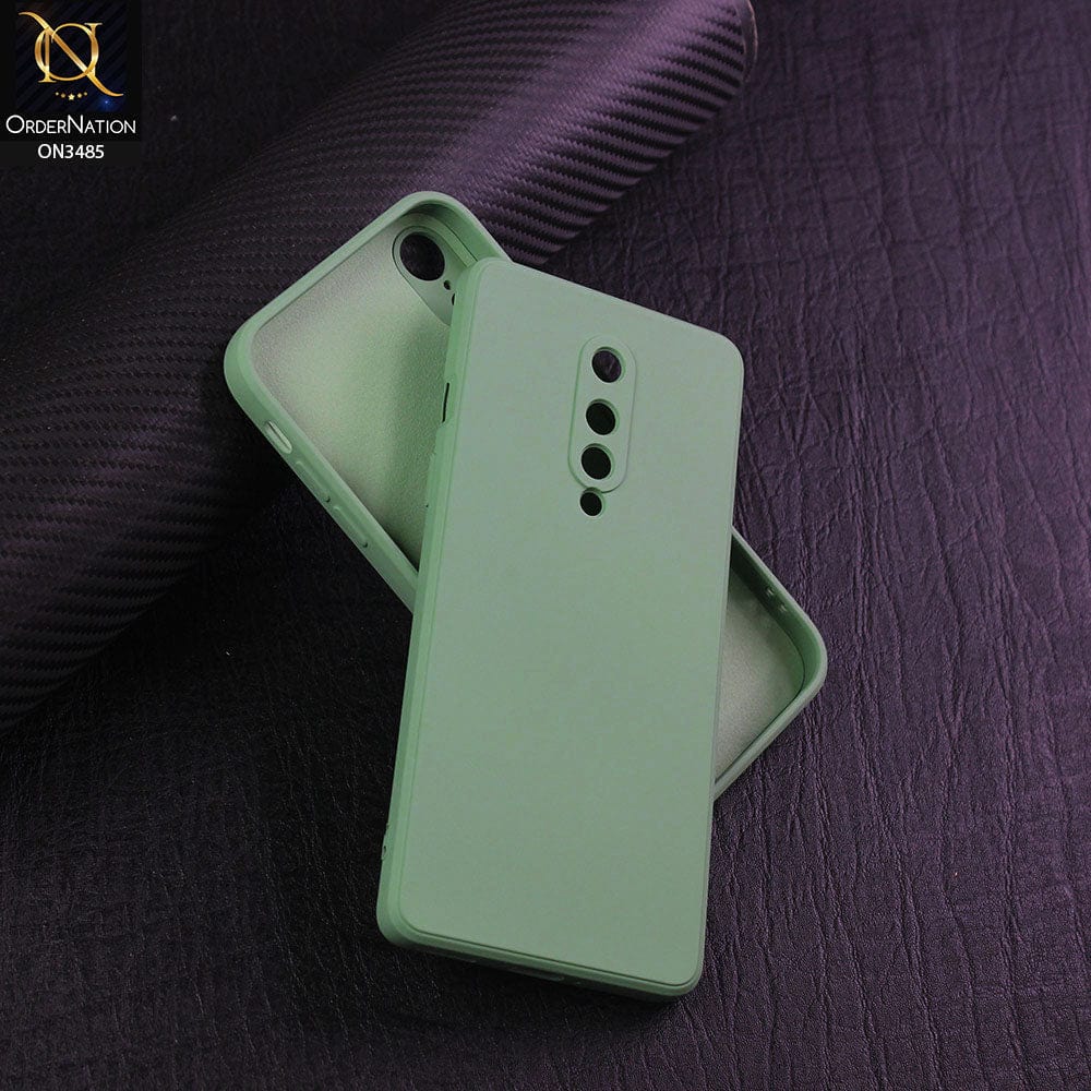 OnePlus 8 4G Cover - Light Green - ONation Silica Gel Series - HQ Liquid Silicone Elegant Colors Camera Protection Soft Case U2