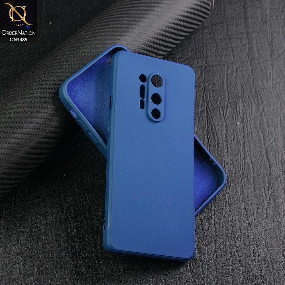 OnePlus 8 Pro Cover - Blue - ONation Silica Gel Series - HQ Liquid Silicone Elegant Colors Camera Protection Soft Case