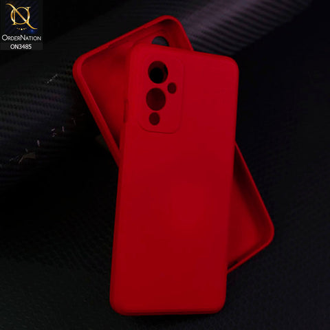 OnePlus 9 Cover - Dark Red - ONation Silica Gel Series - HQ Liquid Silicone Elegant Colors Camera Protection Soft Case