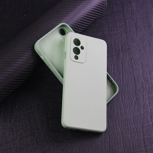 OnePlus 9 Cover - Light Green - ONation Silica Gel Series - HQ Liquid Silicone Elegant Colors Camera Protection Soft Case
