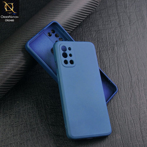 OnePlus 9R Cover - Blue - ONation Daisy Series - HQ Liquid Silicone Elegant Colors Camera Protection Soft Case ( Fast Delivery )