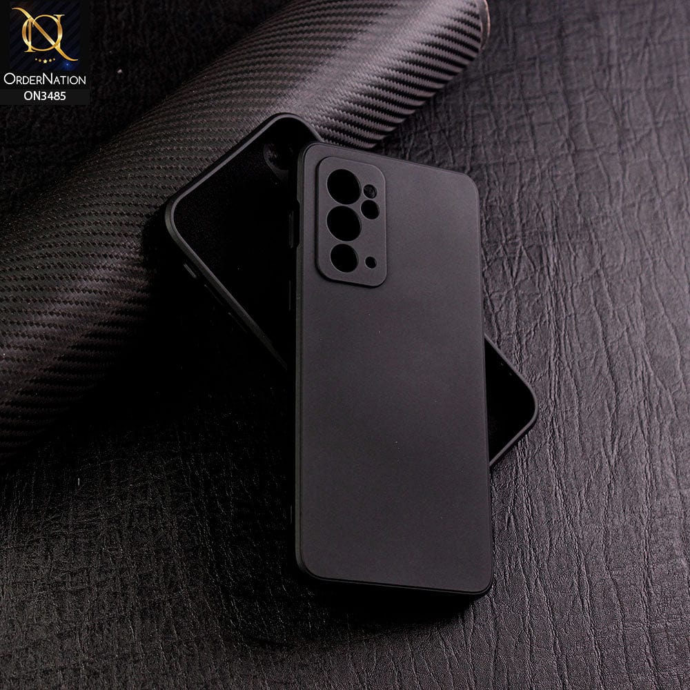 OnePlus 9RT 5G Cover - Black - ONation Silica Gel Series - HQ Liquid Silicone Elegant Colors Camera Protection Soft Case