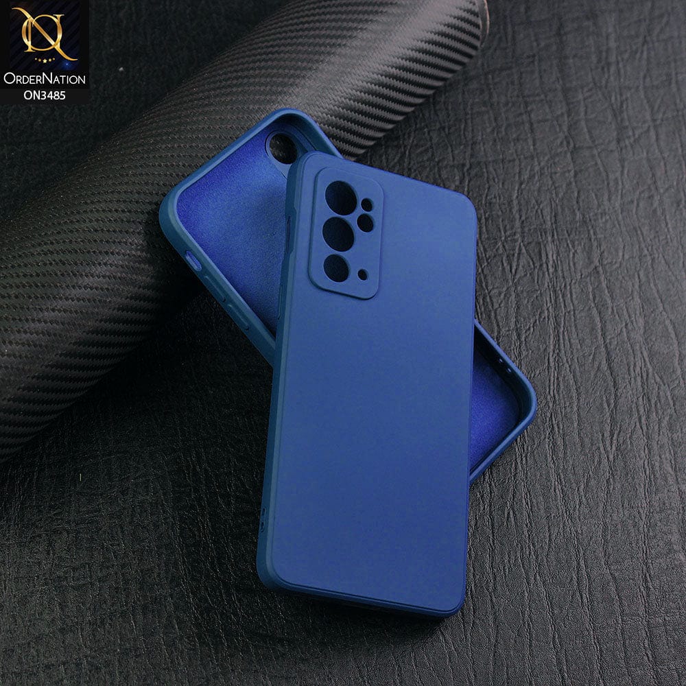 OnePlus 9RT 5G Cover - Blue - ONation Silica Gel Series - HQ Liquid Silicone Elegant Colors Camera Protection Soft Case