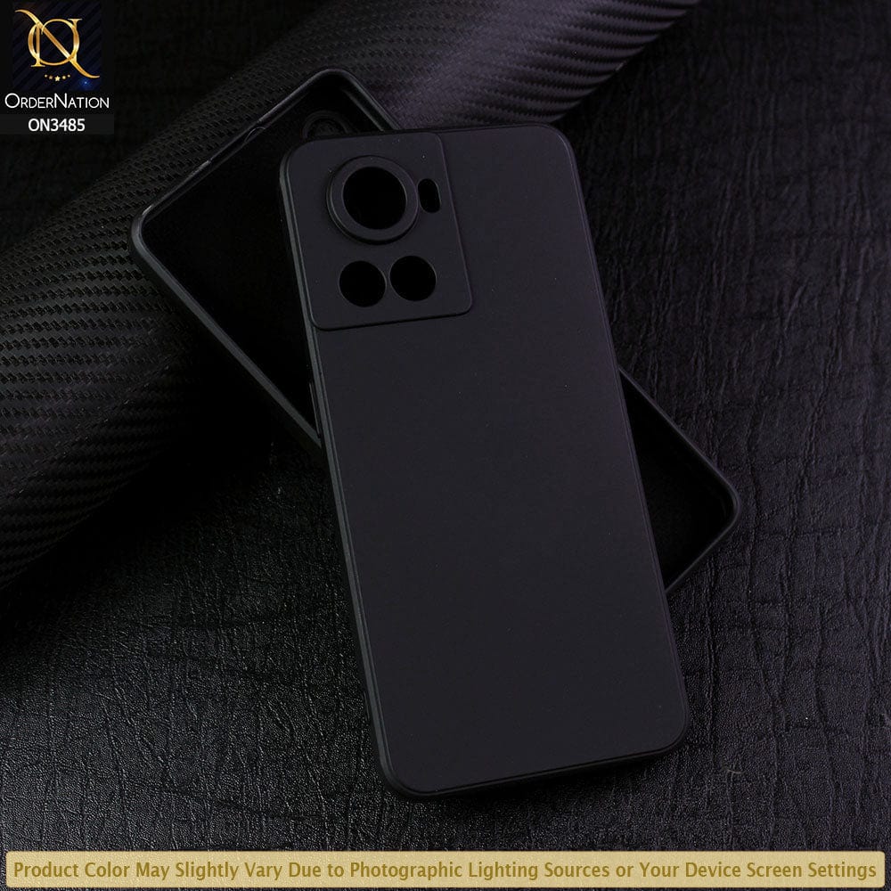 OnePlus Ace Cover - Black - ONation Silica Gel Series - HQ Liquid Silicone Elegant Colors Camera Protection Soft Case