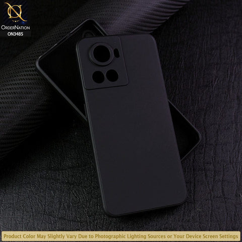 OnePlus Ace Cover - Black - ONation Silica Gel Series - HQ Liquid Silicone Elegant Colors Camera Protection Soft Case