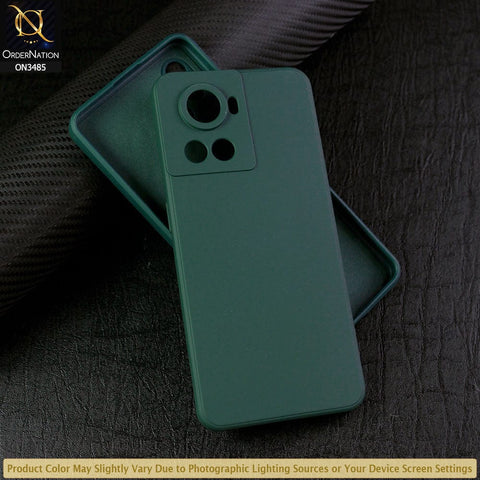 OnePlus Ace Cover - Dark Green - ONation Silica Gel Series - HQ Liquid Silicone Elegant Colors Camera Protection Soft Case