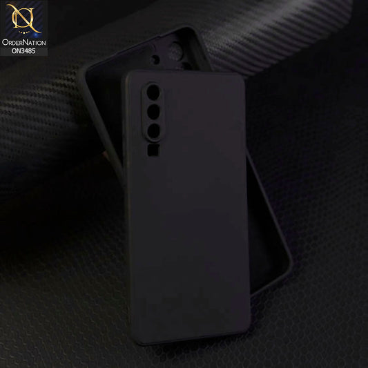 Huawei P30 Cover - Black - ONation Silica Gel Series - HQ Liquid Silicone Elegant Colors Camera Protection Soft Case