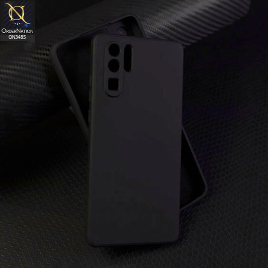 Huawei P30 Pro Cover - Black - ONation Silica Gel Series - HQ Liquid Silicone Elegant Colors Camera Protection Soft Case