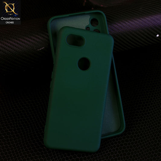 Google Pixel 3a - Dark Green - ONation Silica Gel Series - HQ Liquid Silicone Elegant Colors Camera Protection Soft Case