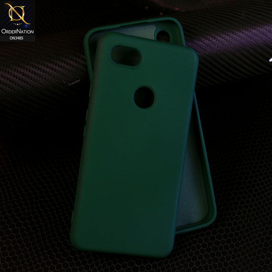 Google Pixel 3a XL - Dark Green - ONation Silica Gel Series - HQ Liquid Silicone Elegant Colors Camera Protection Soft Case