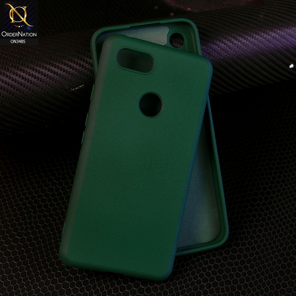 Google Pixel 3 XL - Dark Green - ONation Silica Gel Series - HQ Liquid Silicone Elegant Colors Camera Protection Soft Case