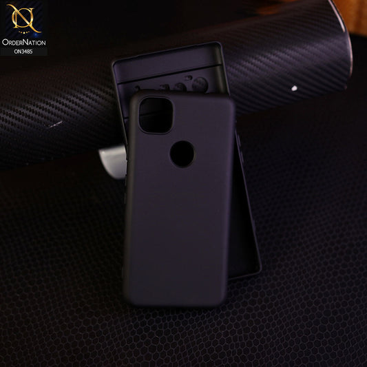 Google Pixel 4a 4G - Black - ONation Silica Gel Series - HQ Liquid Silicone Elegant Colors Camera Protection Soft Case