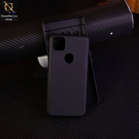 Google Pixel 4a 4G - Black - ONation Silica Gel Series - HQ Liquid Silicone Elegant Colors Camera Protection Soft Case