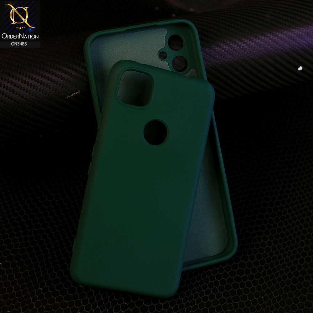Google Pixel 4a 4G - Dark Green - ONation Silica Gel Series - HQ Liquid Silicone Elegant Colors Camera Protection Soft Case