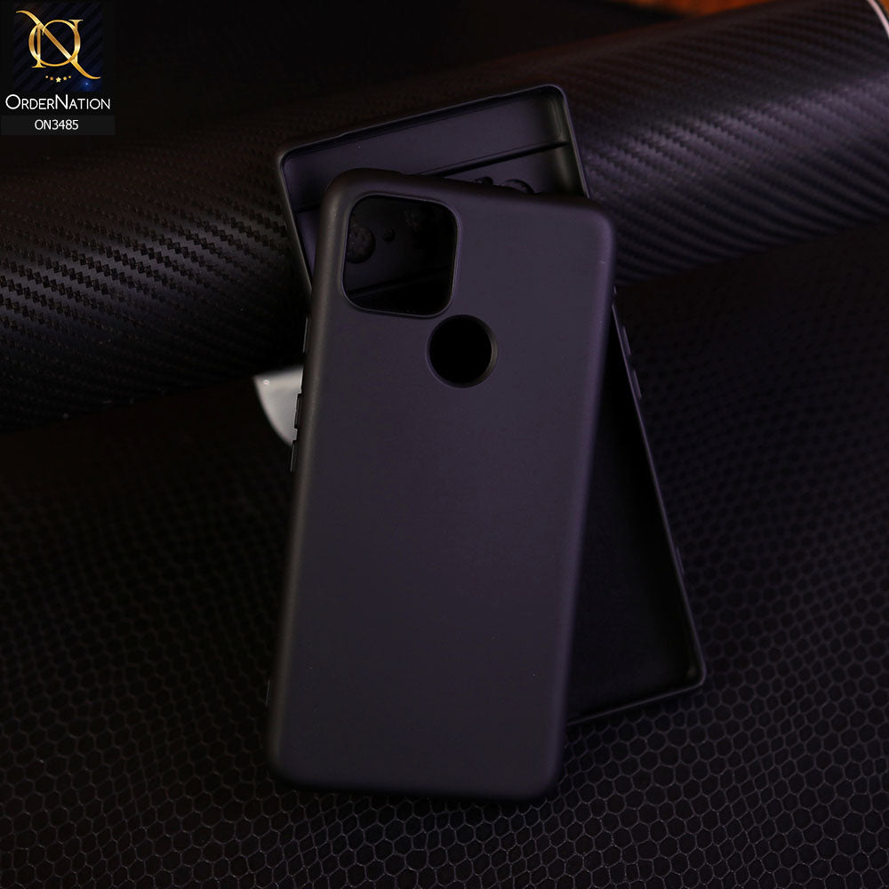 Google Pixel 4a 5G - Black - ONation Silica Gel Series - HQ Liquid Silicone Elegant Colors Camera Protection Soft Case