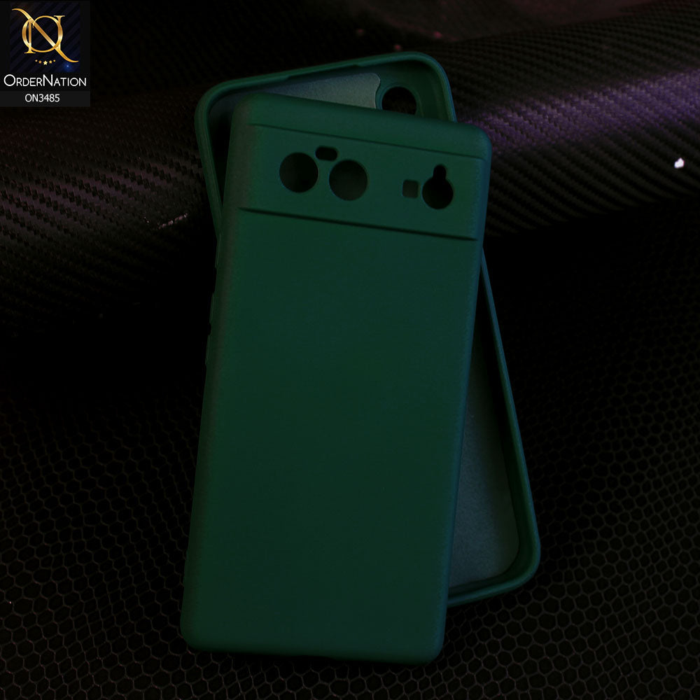 Google Pixel 6 - Dark Green - ONation Silica Gel Series - HQ Liquid Silicone Elegant Colors Camera Protection Soft Case