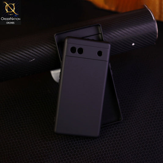 Google Pixel 6a - Black - ONation Silica Gel Series - HQ Liquid Silicone Elegant Colors Camera Protection Soft Case