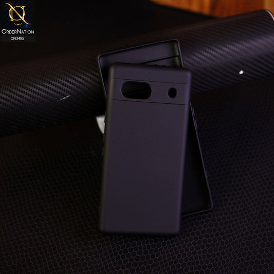 Google Pixel 7a - Black - ONation Silica Gel Series - HQ Liquid Silicone Elegant Colors Camera Protection Soft Case