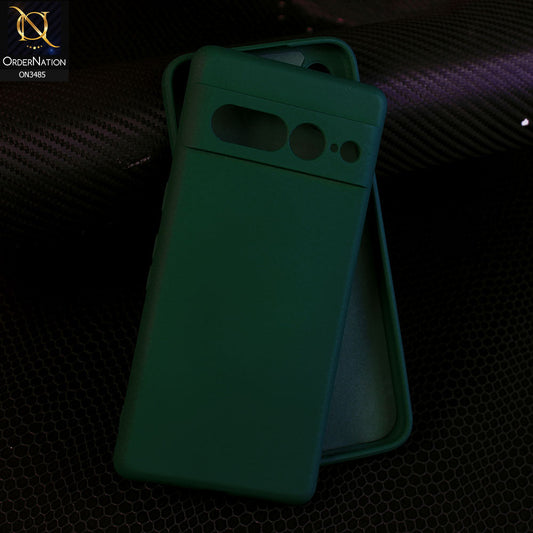 Google Pixel 7 Pro - Dark Green - ONation Silica Gel Series - HQ Liquid Silicone Elegant Colors Camera Protection Soft Case