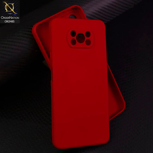 Xiaomi Poco X3 Cover - Dark Red - ONation Silica Gel Series - HQ Liquid Silicone Elegant Colors Camera Protection Soft Case