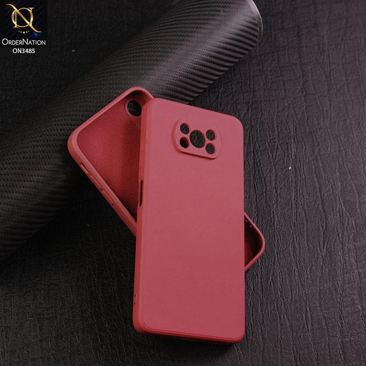 Xiaomi Poco X3 Cover - Red - ONation Silica Gel Series - HQ Liquid Silicone Elegant Colors Camera Protection Soft Case