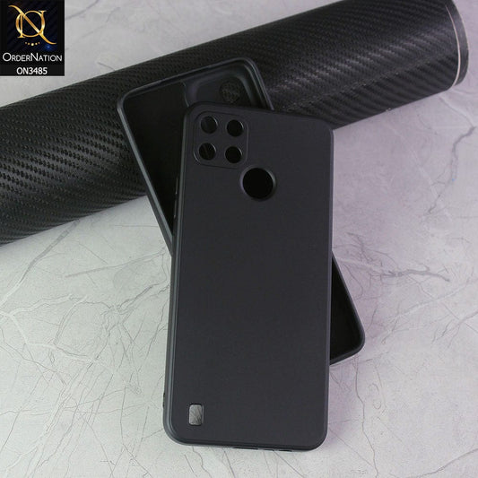 Realme C21Y Cover - Black - ONation Silica Gel Series - HQ Liquid Silicone Elegant Colors Camera Protection Soft Case