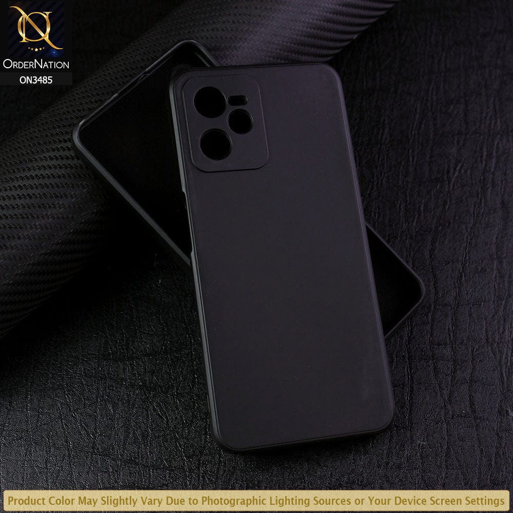 Realme C35 Cover - Black - ONation Silica Gel Series - HQ Liquid Silicone Elegant Colors Camera Protection Soft Case