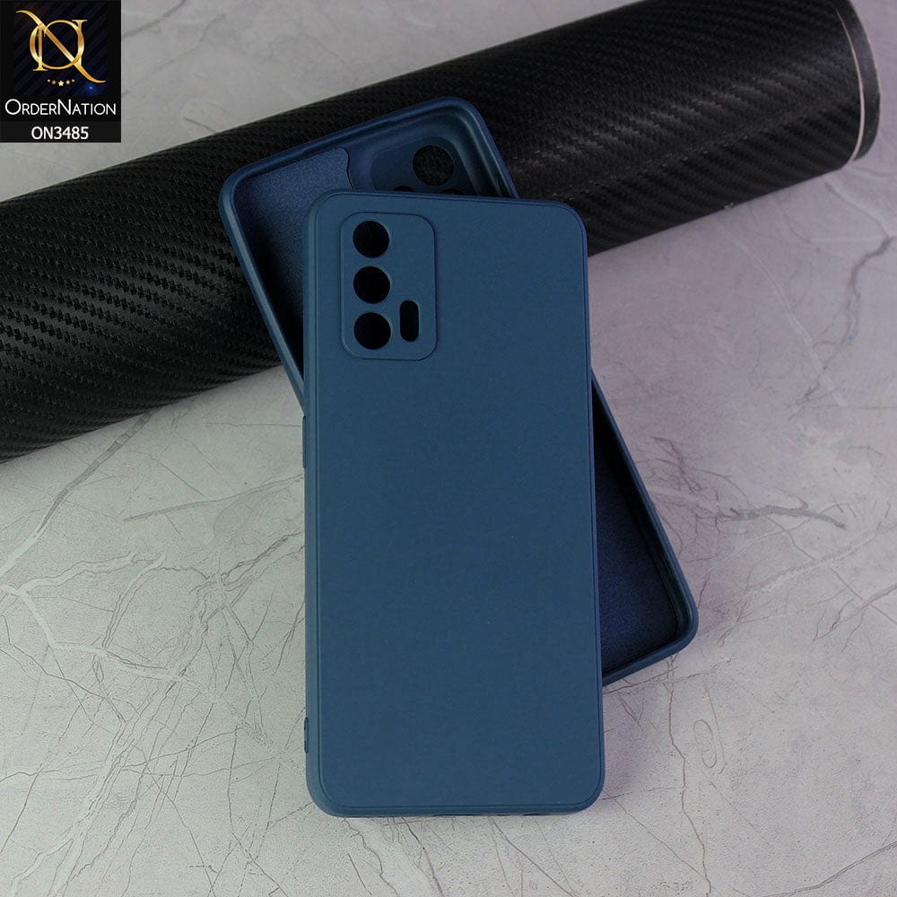 Realme GT 5G Cover - Blue - ONation Silica Gel Series - HQ Liquid Silicone Elegant Colors Camera Protection Soft Case