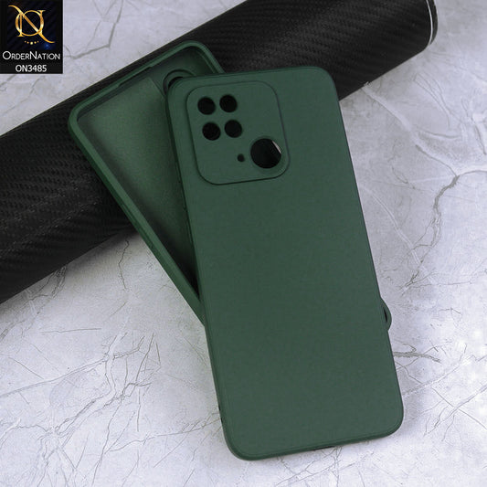 Xiaomi Redmi 10C Cover - Dark Green - ONation Silica Gel Series - HQ Liquid Silicone Elegant Colors Camera Protection Soft Case
