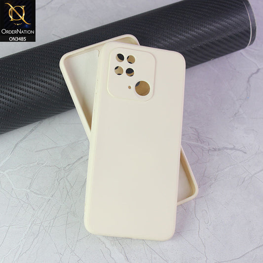 Xiaomi Redmi 10C Cover - Off-White (Not Pure White) - ONation Silica Gel Series - HQ Liquid Silicone Elegant Colors Camera Protection Soft Case