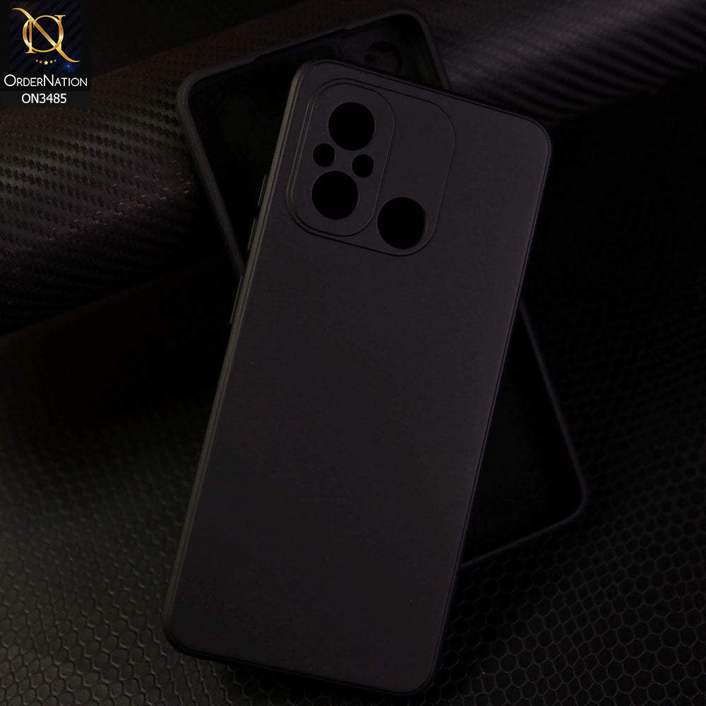 Xiaomi Redmi 12C Cover - Black  - ONation Silica Gel Series - HQ Liquid Silicone Elegant Colors Camera Protection Soft Case