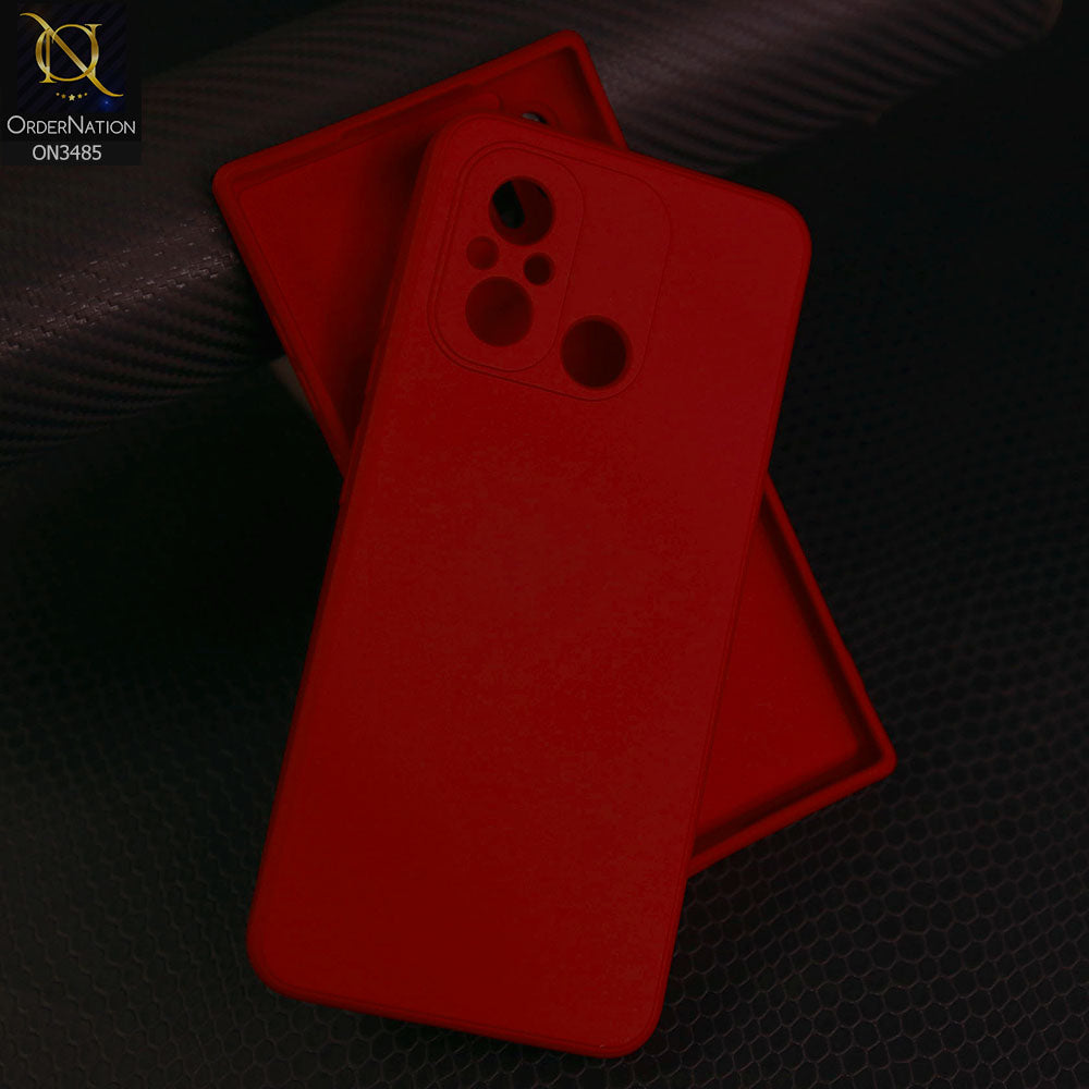 Xiaomi Redmi 12C Cover - Dark Red  - ONation Silica Gel Series - HQ Liquid Silicone Elegant Colors Camera Protection Soft Case