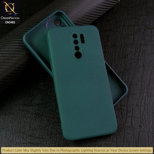 Xiaomi Poco M2 Cover - Dark Green - ONation Silica Gel Series - HQ Liquid Silicone Elegant Colors Camera Protection Soft Case