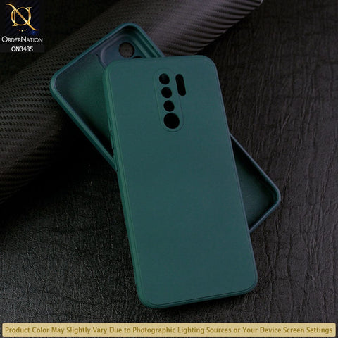 Xiaomi Poco M2 Cover - Dark Green - ONation Silica Gel Series - HQ Liquid Silicone Elegant Colors Camera Protection Soft Case