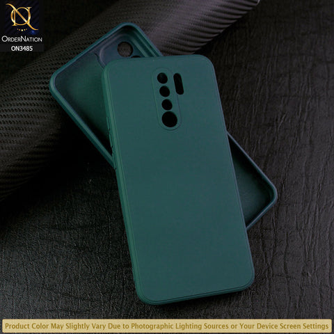 Xiaomi Redmi 9 Cover - Dark Green - ONation Silica Gel Series - HQ Liquid Silicone Elegant Colors Camera Protection Soft Case