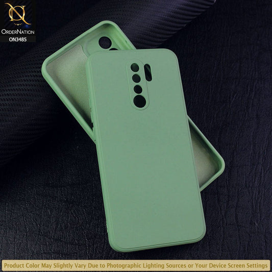 Xiaomi Poco M2 Cover - Light Green - ONation Silica Gel Series - HQ Liquid Silicone Elegant Colors Camera Protection Soft Case