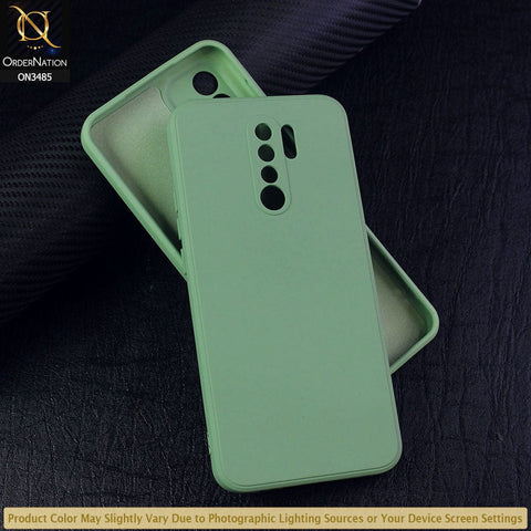 Xiaomi Poco M2 Cover - Light Green - ONation Silica Gel Series - HQ Liquid Silicone Elegant Colors Camera Protection Soft Case