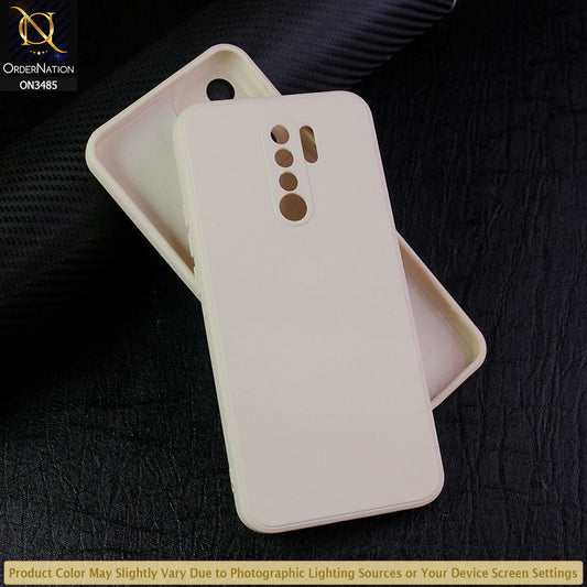 Xiaomi Redmi 9 Cover - Off White - ONation Silica Gel Series - HQ Liquid Silicone Elegant Colors Camera Protection Soft Case