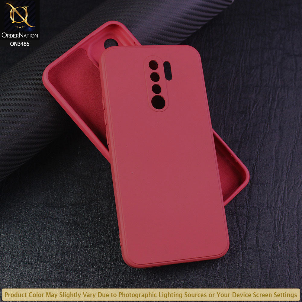Xiaomi Redmi 9 Prime Cover - Red - ONation Silica Gel Series - HQ Liquid Silicone Elegant Colors Camera Protection Soft Case