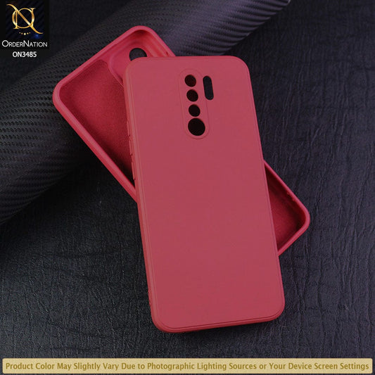 Xiaomi Poco M2 Cover - Red - ONation Silica Gel Series - HQ Liquid Silicone Elegant Colors Camera Protection Soft Case