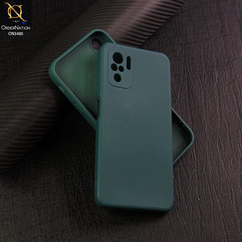 Xiaomi Redmi Note 10 4G Cover - Dark Green - ONation Silica Gel Series - HQ Liquid Silicone Elegant Colors Camera Protection Soft Case