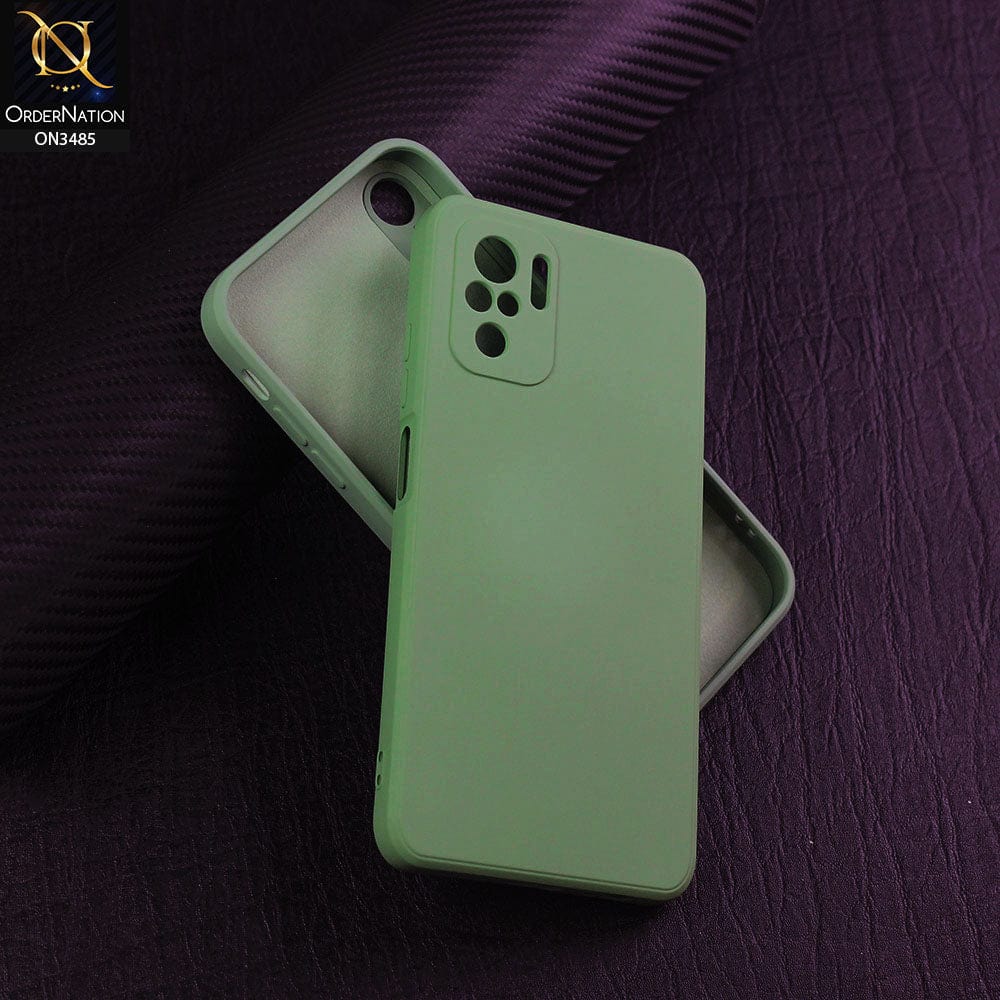 Xiaomi Redmi Note 10 4G Cover - Light Green - ONation Silica Gel Series - HQ Liquid Silicone Elegant Colors Camera Protection Soft Case