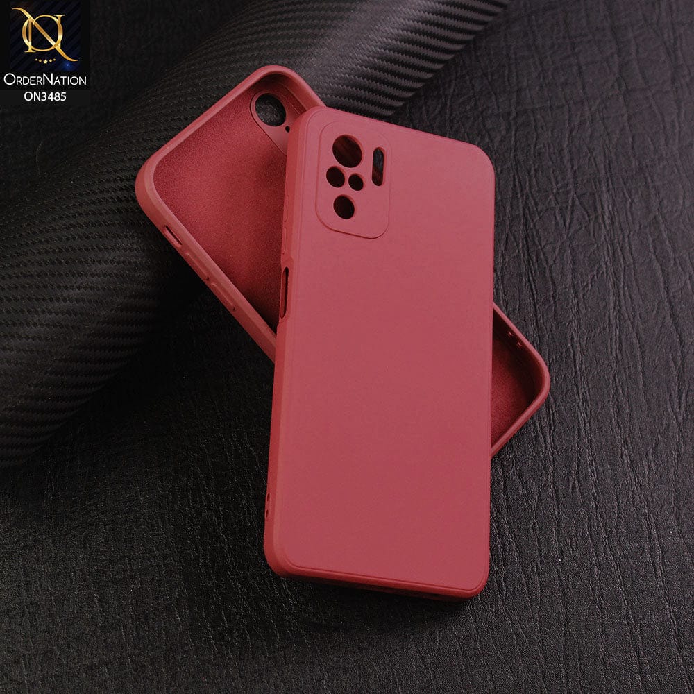 Xiaomi Redmi Note 10S Cover - Red - ONation Silica Gel Series - HQ Liquid Silicone Elegant Colors Camera Protection Soft Case