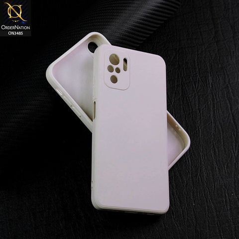 Xiaomi Redmi Note 10S Cover - Off-White (Not Pure White) - ONation Silica Gel Series - HQ Liquid Silicone Elegant Colors Camera Protection Soft Case