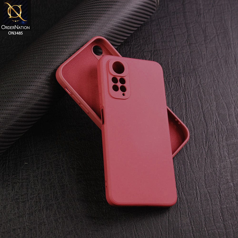 Xiaomi Redmi Note 11S Cover - Red - ONation Silica Gel Series - HQ Liquid Silicone Elegant Colors Camera Protection Soft Case