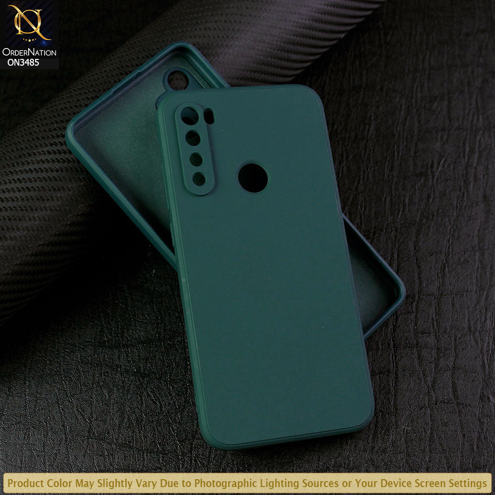 Xiaomi Redmi Note 8 Cover - Dark Green - ONation Silica Gel Series - HQ Liquid Silicone Elegant Colors Camera Protection Soft Case