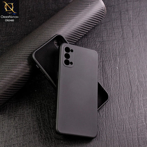 Oppo Reno 4 5G Cover - Black - ONation Silica Gel Series - HQ Liquid Silicone Elegant Colors Camera Protection Soft Case