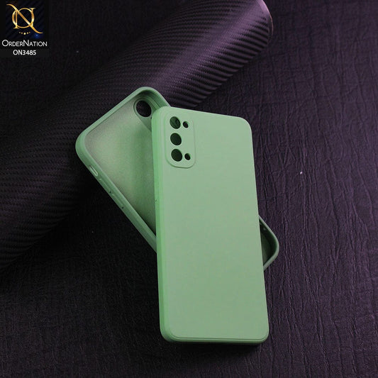 Oppo Reno 4 5G Cover - Light Green - ONation Silica Gel Series - HQ Liquid Silicone Elegant Colors Camera Protection Soft Case