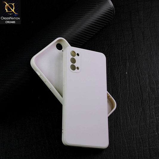 Oppo Reno 4 5G Cover - Off-White (Not Pure White) - ONation Silica Gel Series - HQ Liquid Silicone Elegant Colors Camera Protection Soft Case