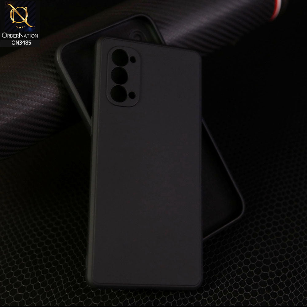 Oppo Reno 4 Pro Cover - Black - ONation Silica Gel Series - HQ Liquid Silicone Elegant Colors Camera Protection Soft Case